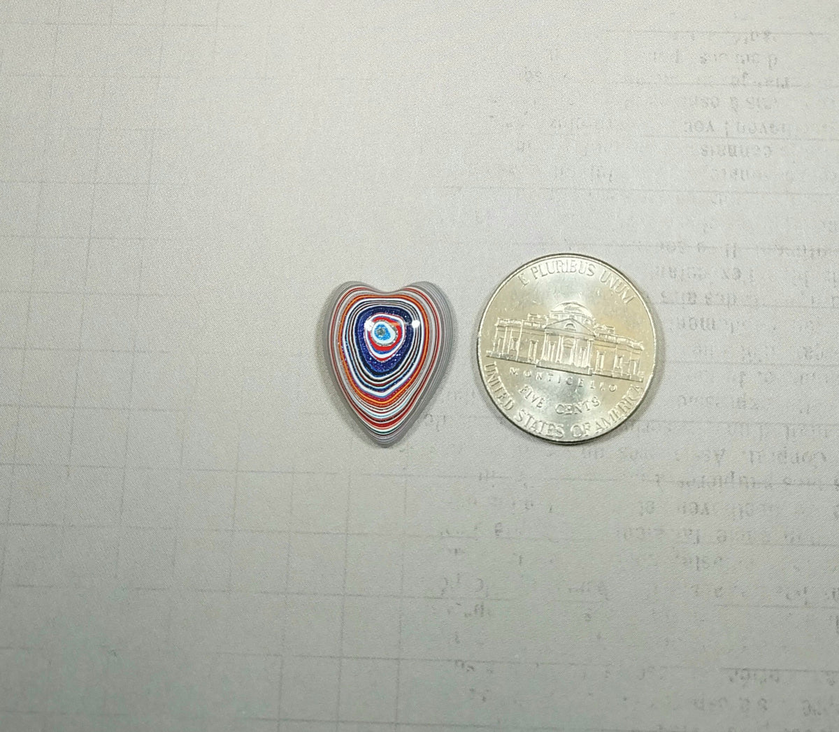 Fordite Cabochon, Heart Shape, Metalsmith Cabochon, Happy Agate Studio, EB17
