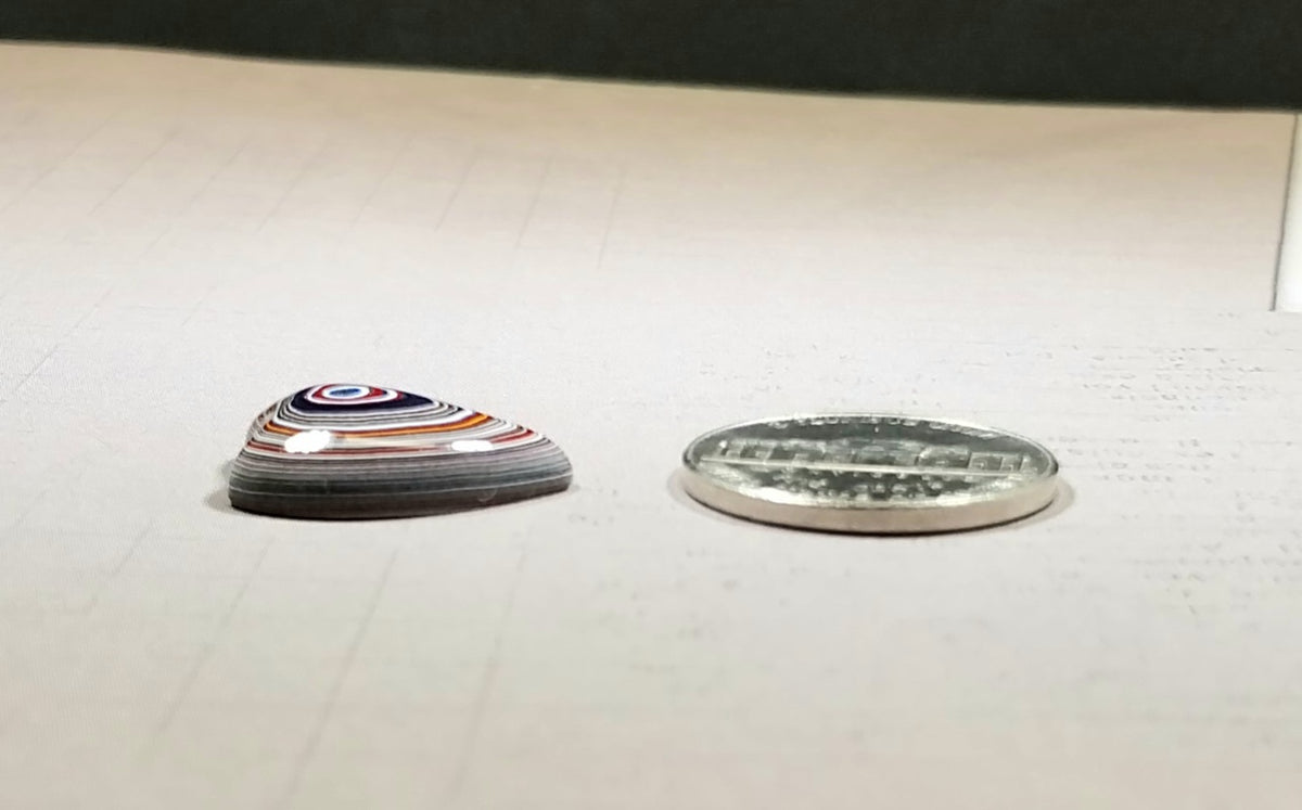 Fordite Cabochon, Heart Shape, Metalsmith Cabochon, Happy Agate Studio, EB17