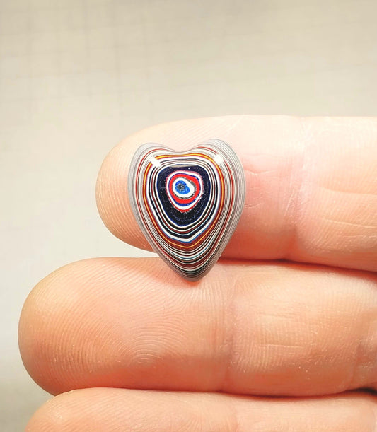 Fordite Cabochon, Heart Shape, Metalsmith Cabochon, Happy Agate Studio, EB17