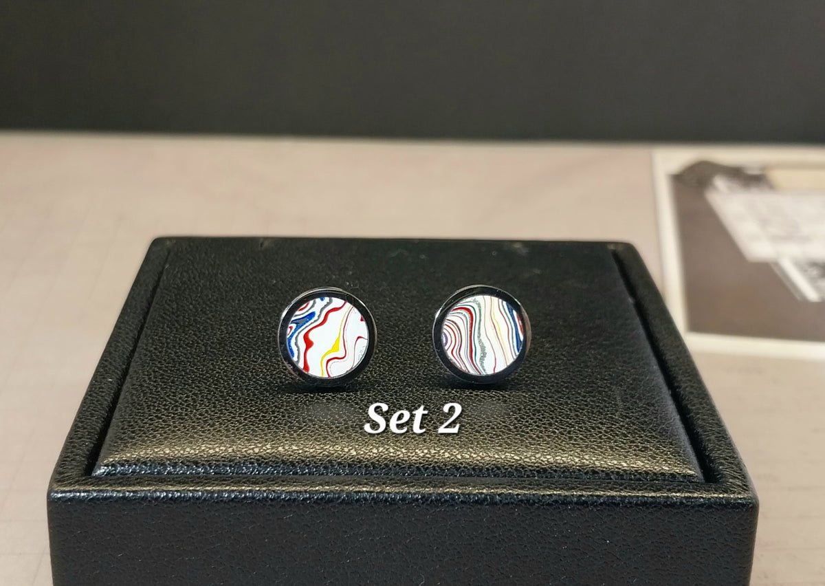 Fordite Earring, Pick Your Set, Stainless Steel, Happy Agate Studio, EB59