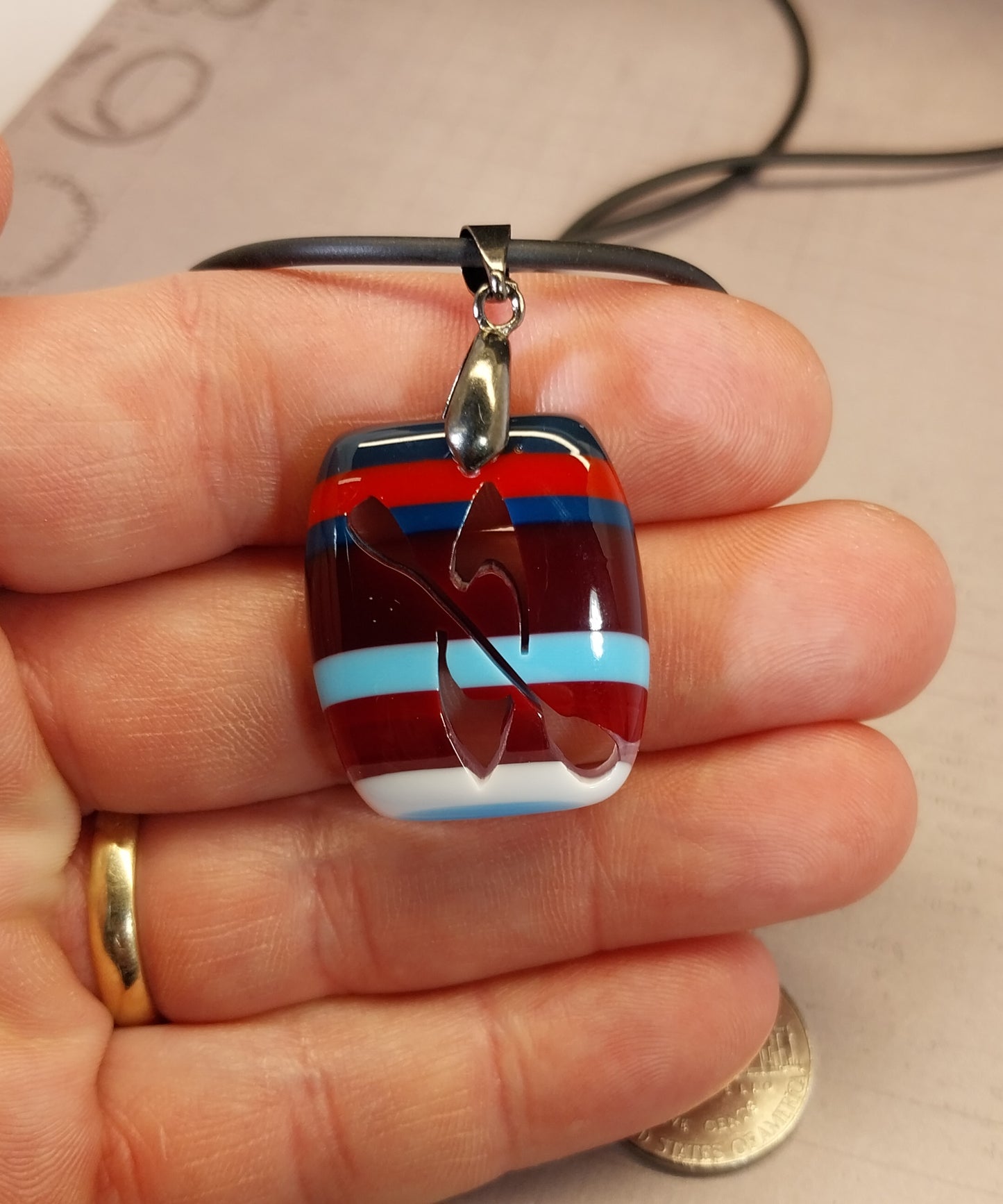 Kayak Necklace, Kayak Pendant, Surfite Necklace, Paddle Sports Gift, Recycled Material, Unique Gift