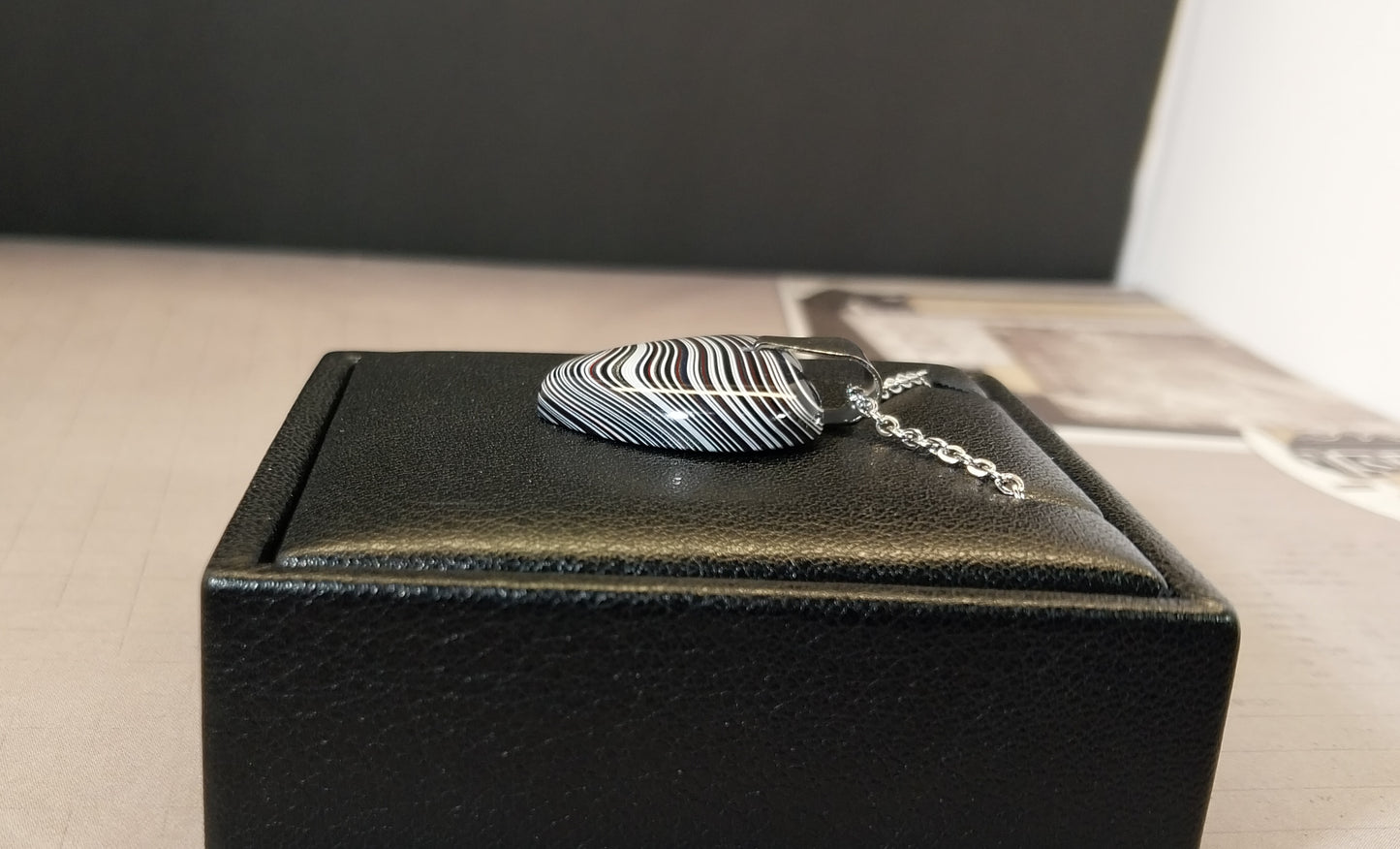 Fordite Necklace, Michigan Fordite Heart, Fordite Pendant