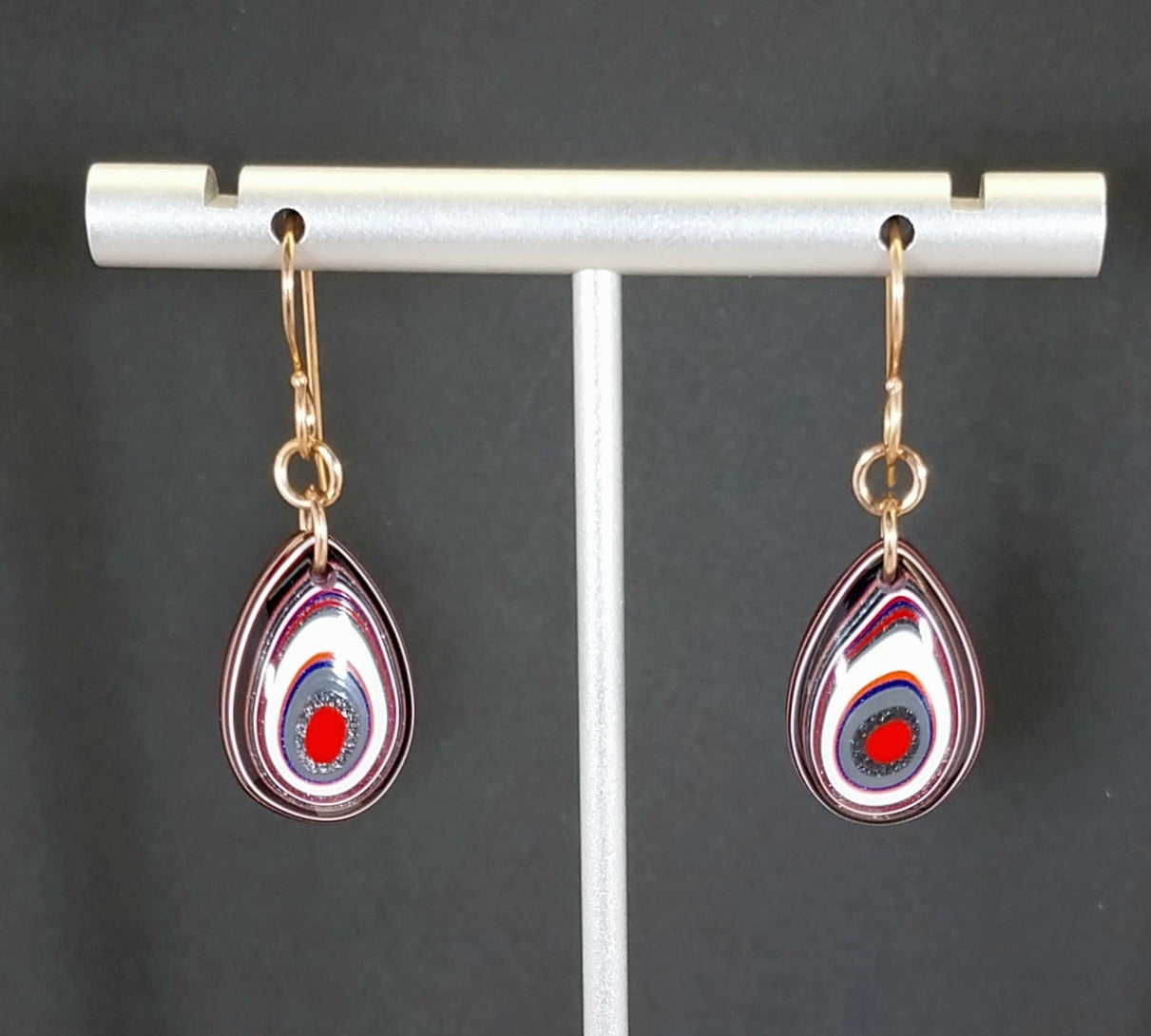 Fordite Earrings with Gold Filled Ear Wires
