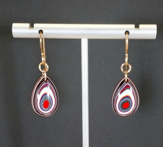 Fordite Earrings with Gold Filled Ear Wires