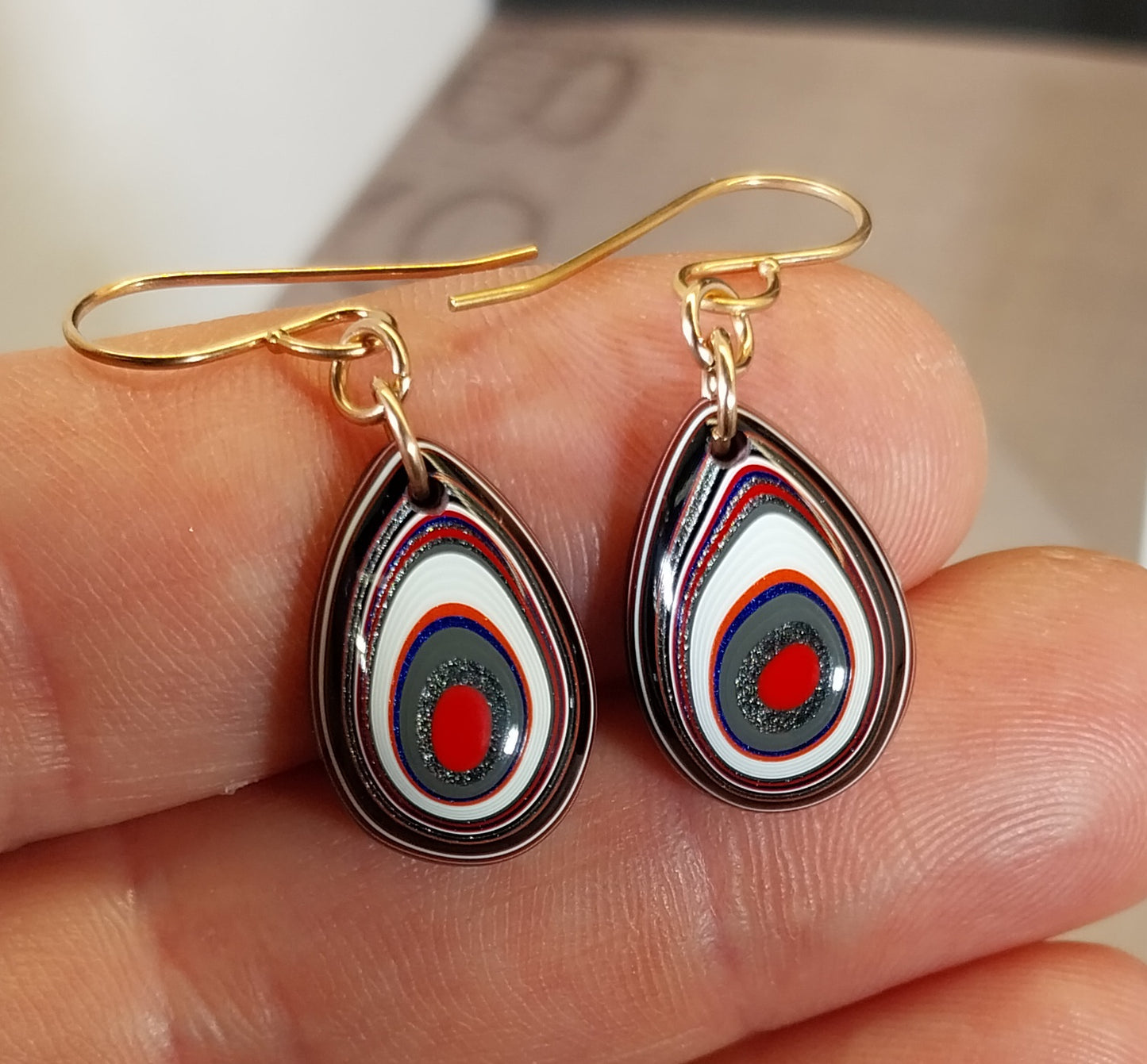 Fordite Earrings with Gold Filled Ear Wires