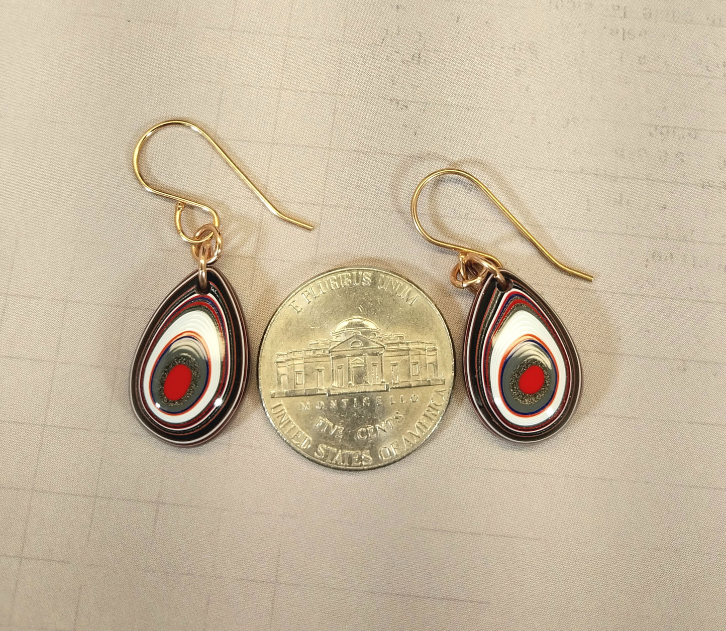 Fordite Earrings with Gold Filled Ear Wires