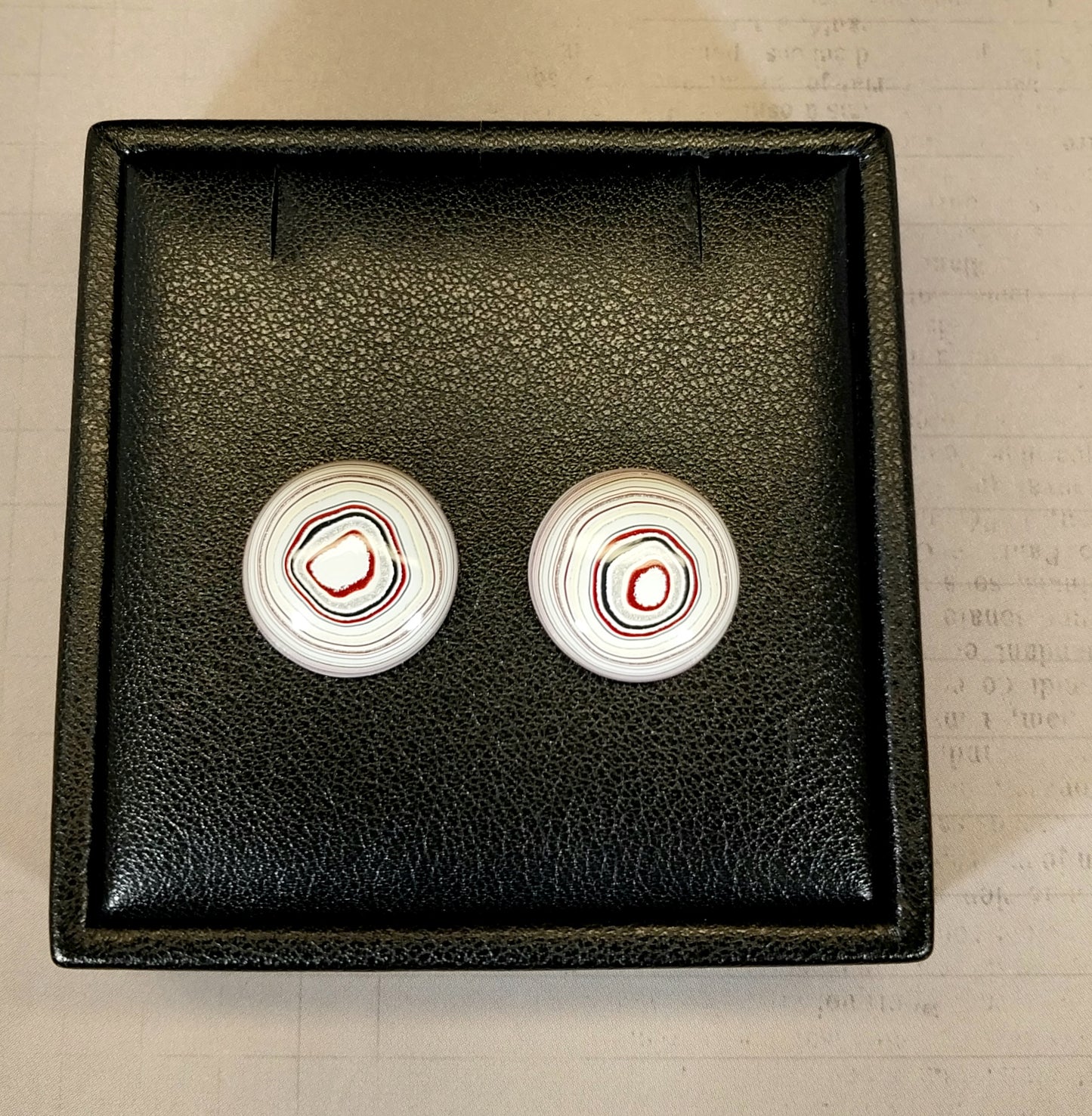Fordite Cabochons, Pair of Round Stones for Earrings or Rings