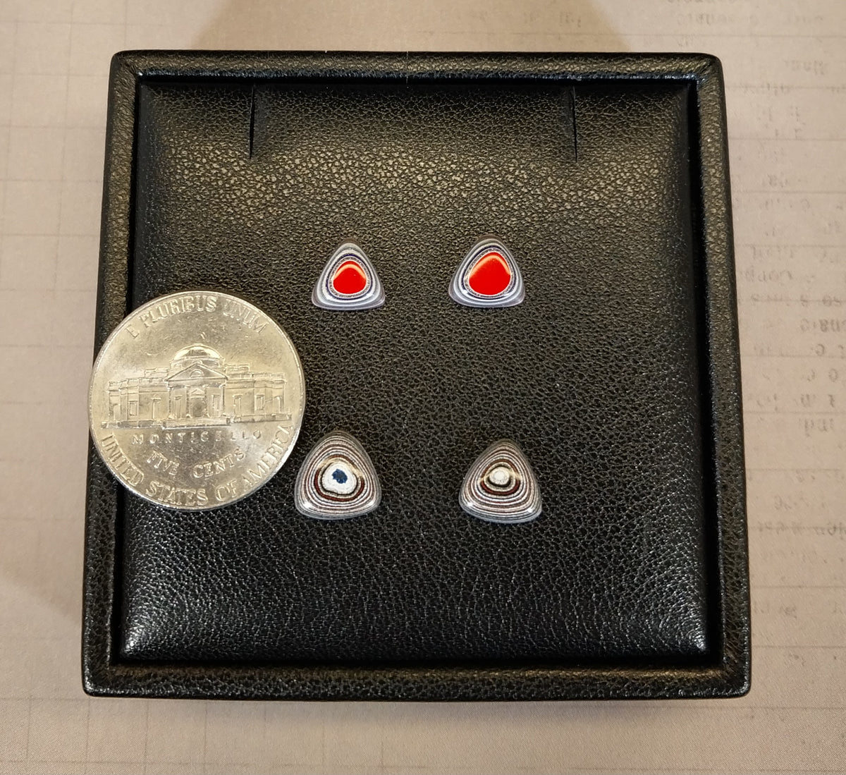 TINY Fordite Triangle Cabochons, EB107