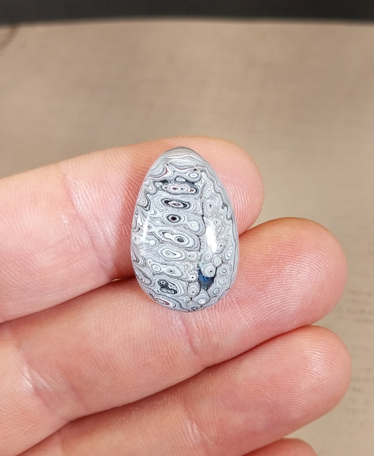 Fordite Cabochon in Domed Teardrop, Happy Agate Studio, EB26
