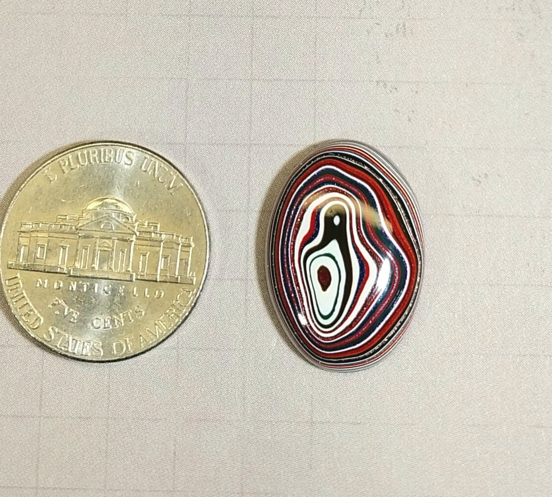 Fordite Cabochon, Polished Fordite, Domed Oval Cabochon, EB8