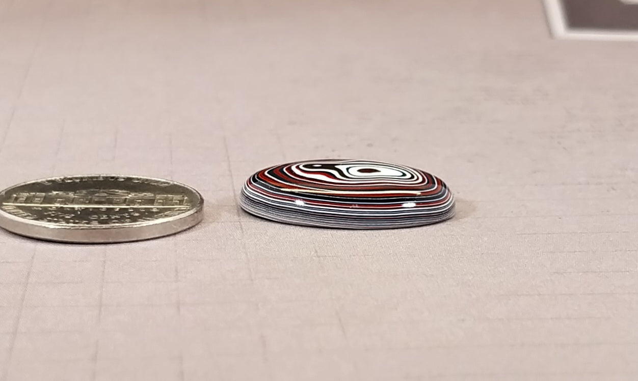 Fordite Cabochon, Polished Fordite, Domed Oval Cabochon, EB8