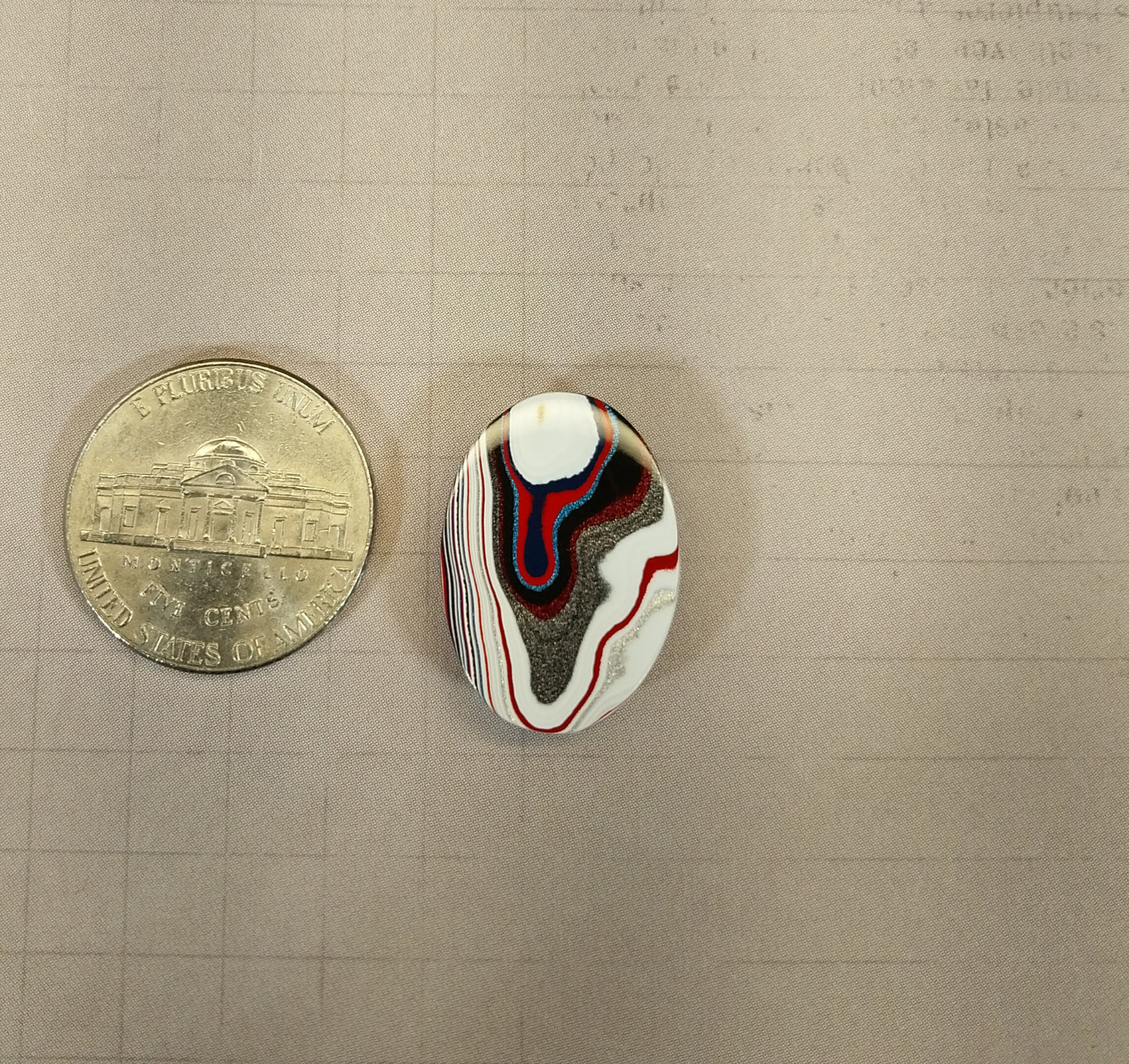 Fordite Cabochon, Polished Fordite, Domed Oval Cabochon, EB8