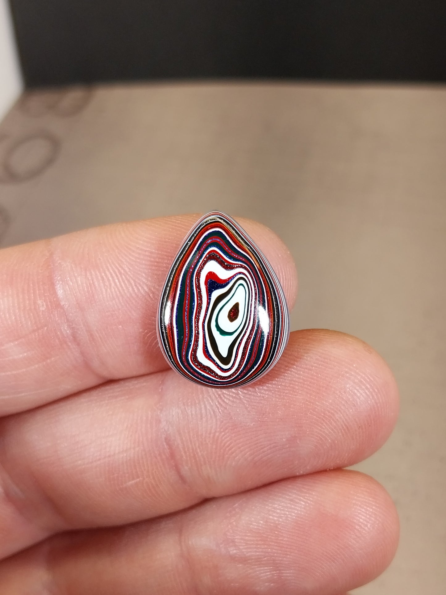 Teardrop Fordite Cabochon For Metalsmithing
