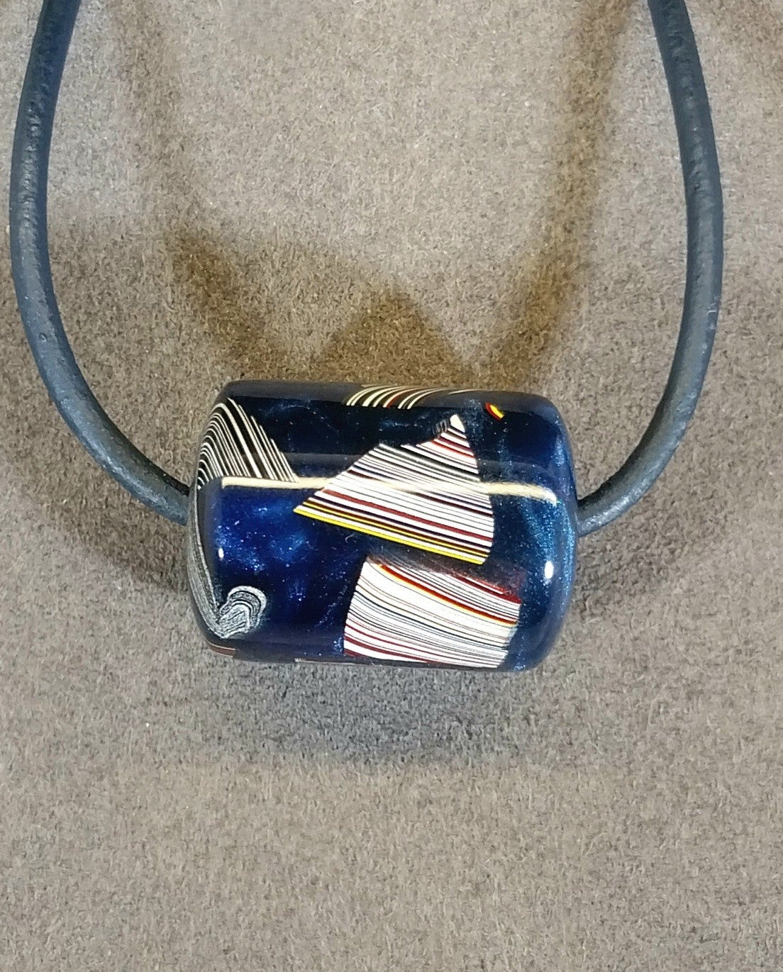 Fordite Bead Necklace, USA Handmade, EB42