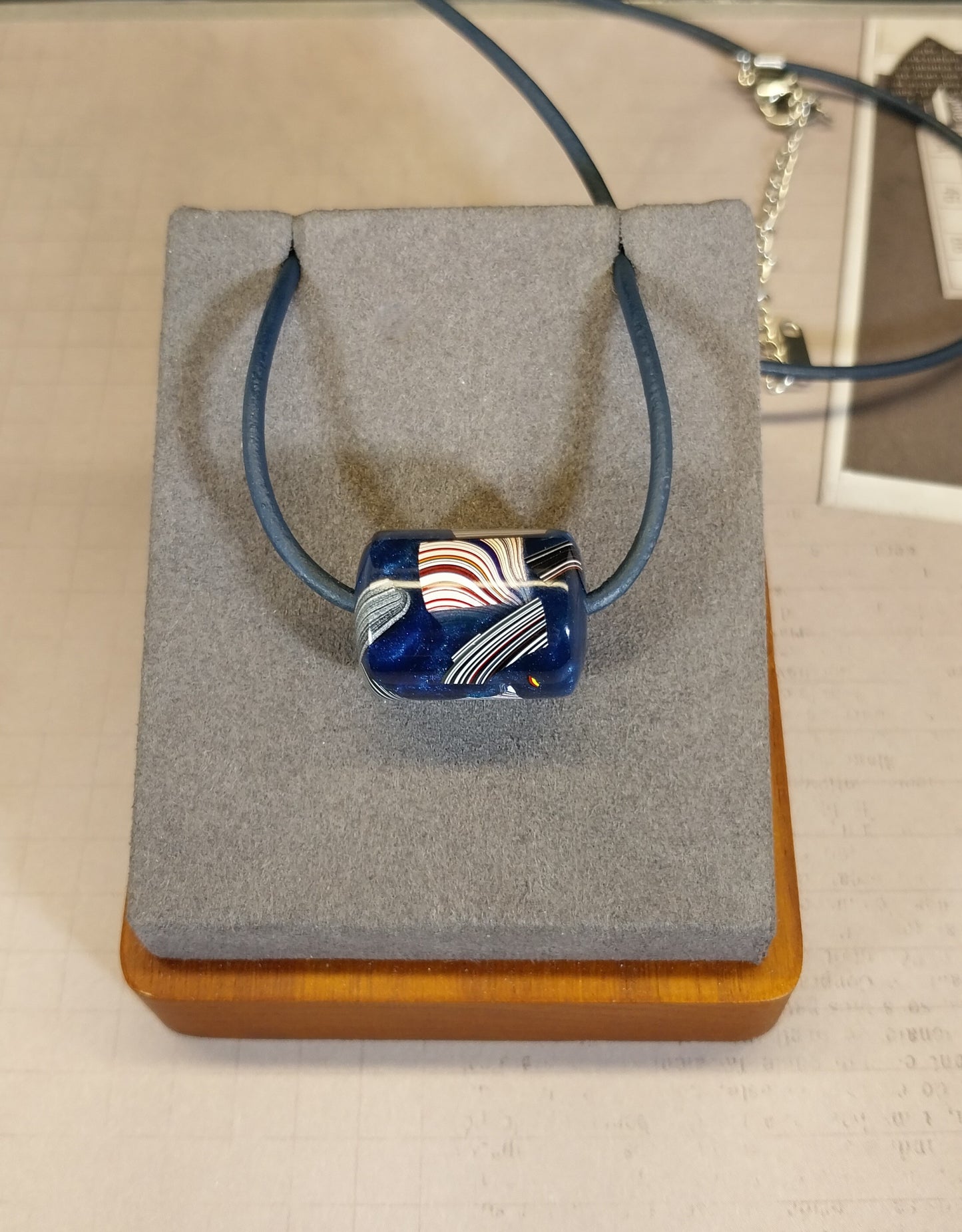 Fordite Bead Necklace, USA Handmade, EB42