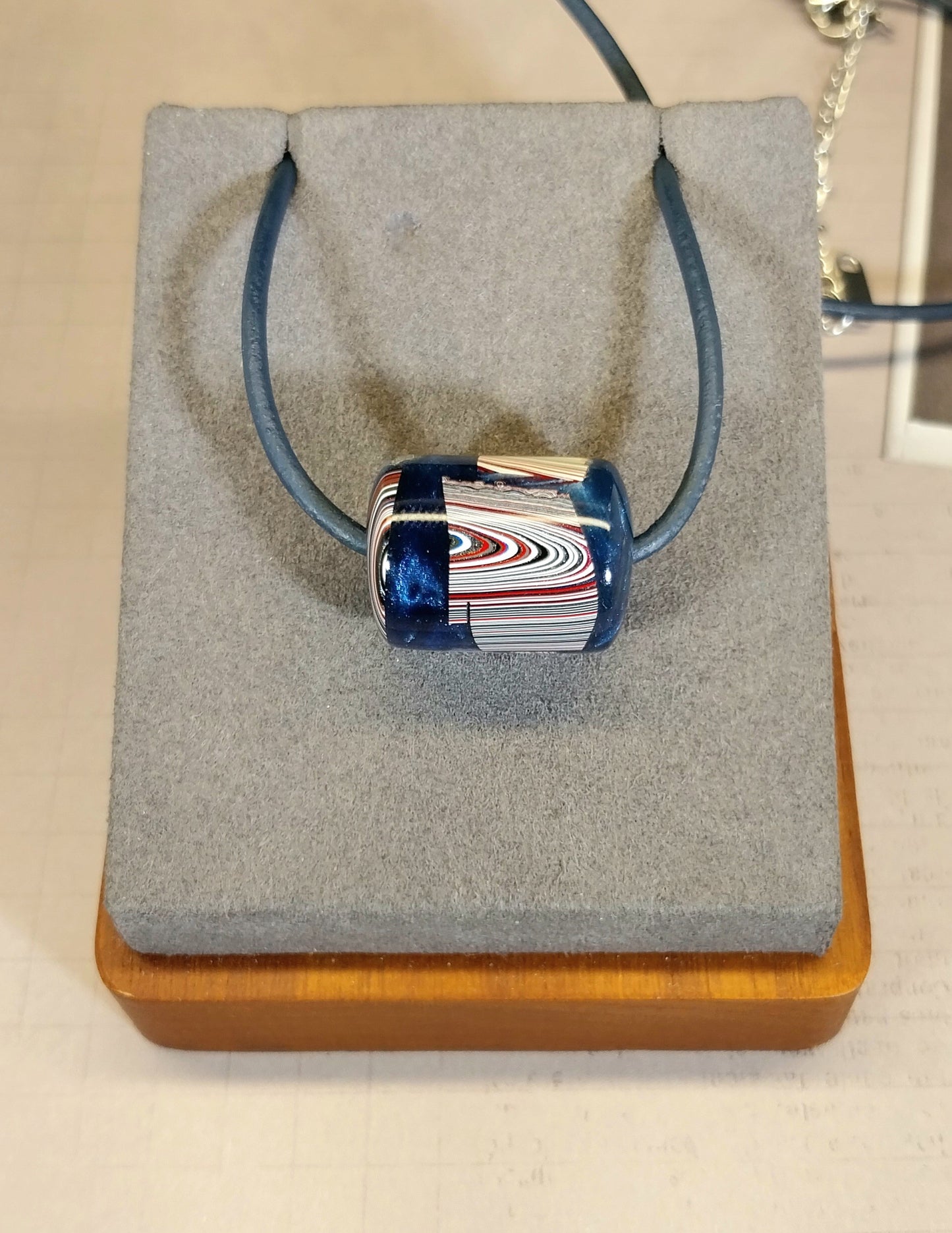 Fordite Bead Necklace, USA Handmade, EB42