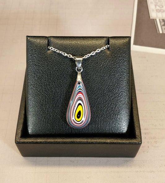 Fordite Necklace, Fordite Necklace Jewelry, USA Handmade, Recycled EB29