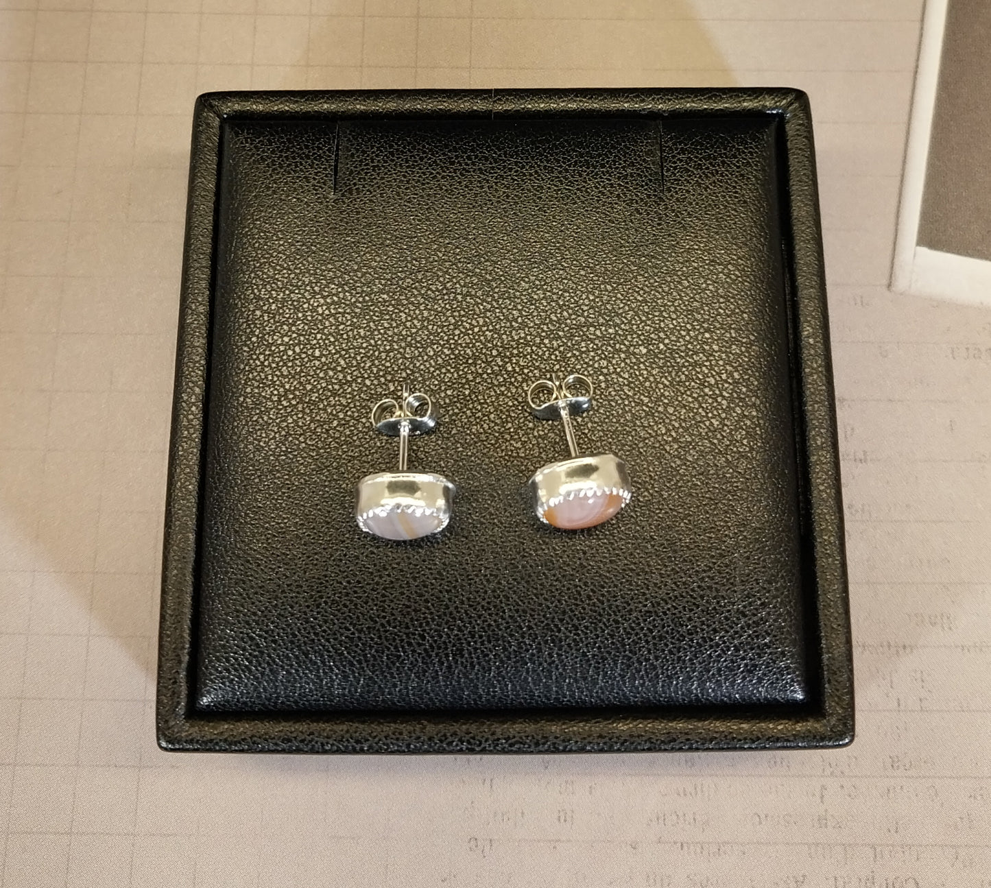 Lake Superior Agate Earrings in Sterling Silver
