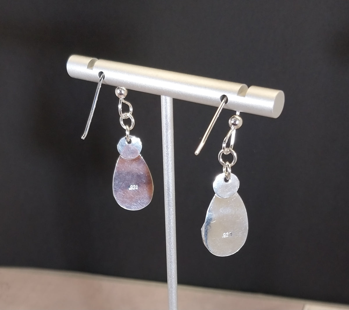 Lake Superior Agate Earrings in Handmade Silver Settings