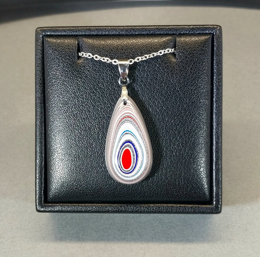 Fordite Necklace, St. Paul Fordite, Minnesota Fordite, Chain Included, Fordite Jewelry, Fordite Pendant