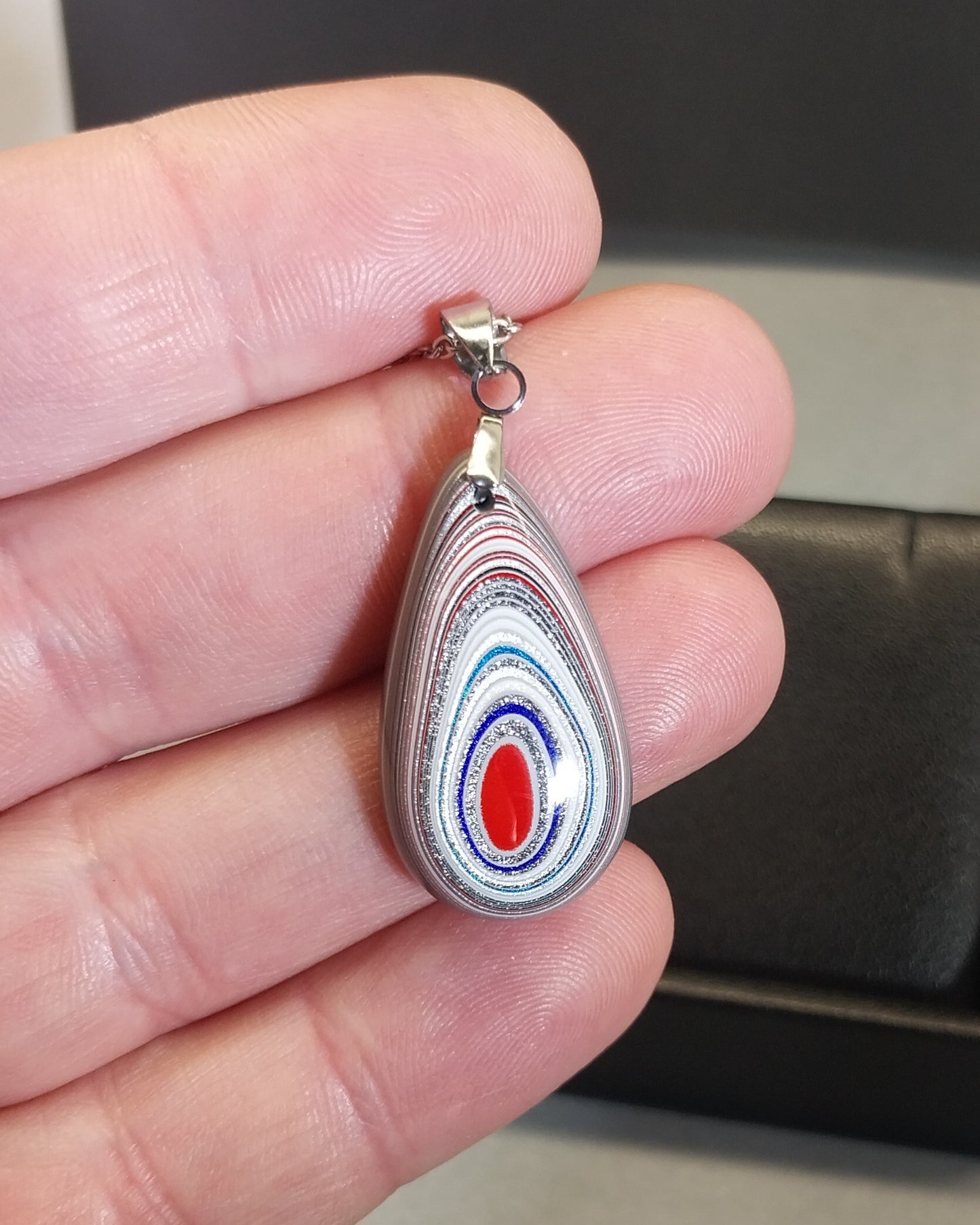Fordite Necklace, St. Paul Fordite, Minnesota Fordite, Chain Included, Fordite Jewelry, Fordite Pendant