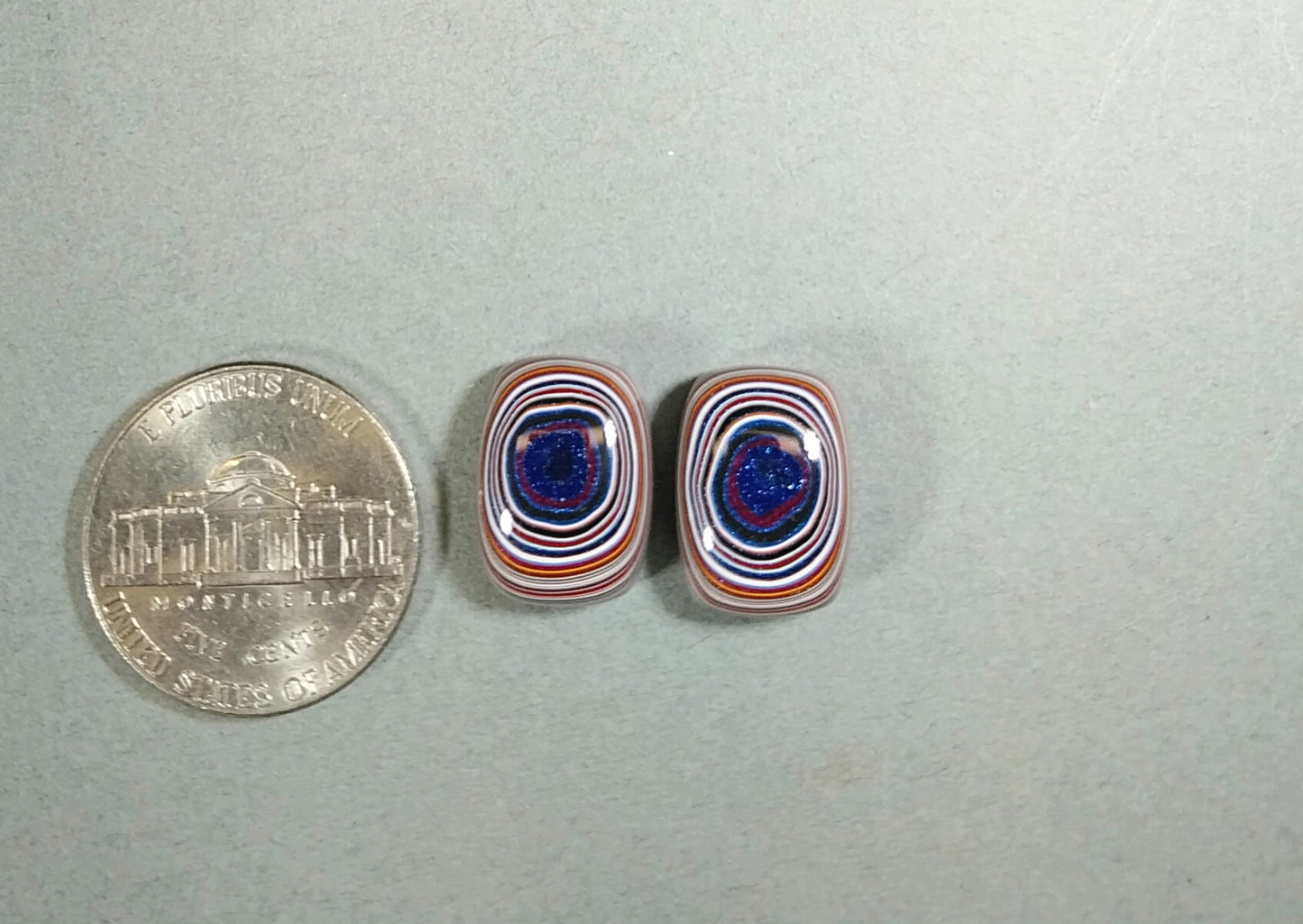 Fordite Cabochon Set, Rectangles, Semi Truck Fordite