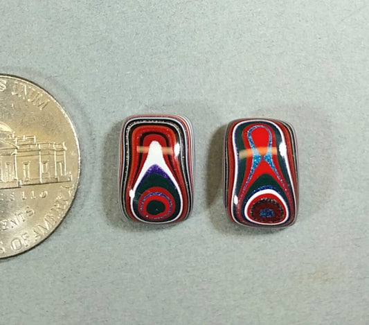 Fordite Cabochon Set, Small Premium Rectangles