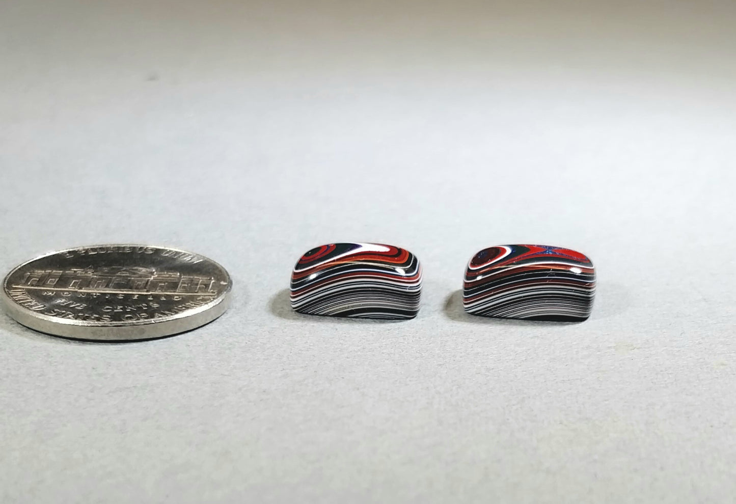 Fordite Cabochon Set, Small Premium Rectangles
