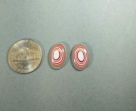 Fordite Cabochon Pair Matching Ovals