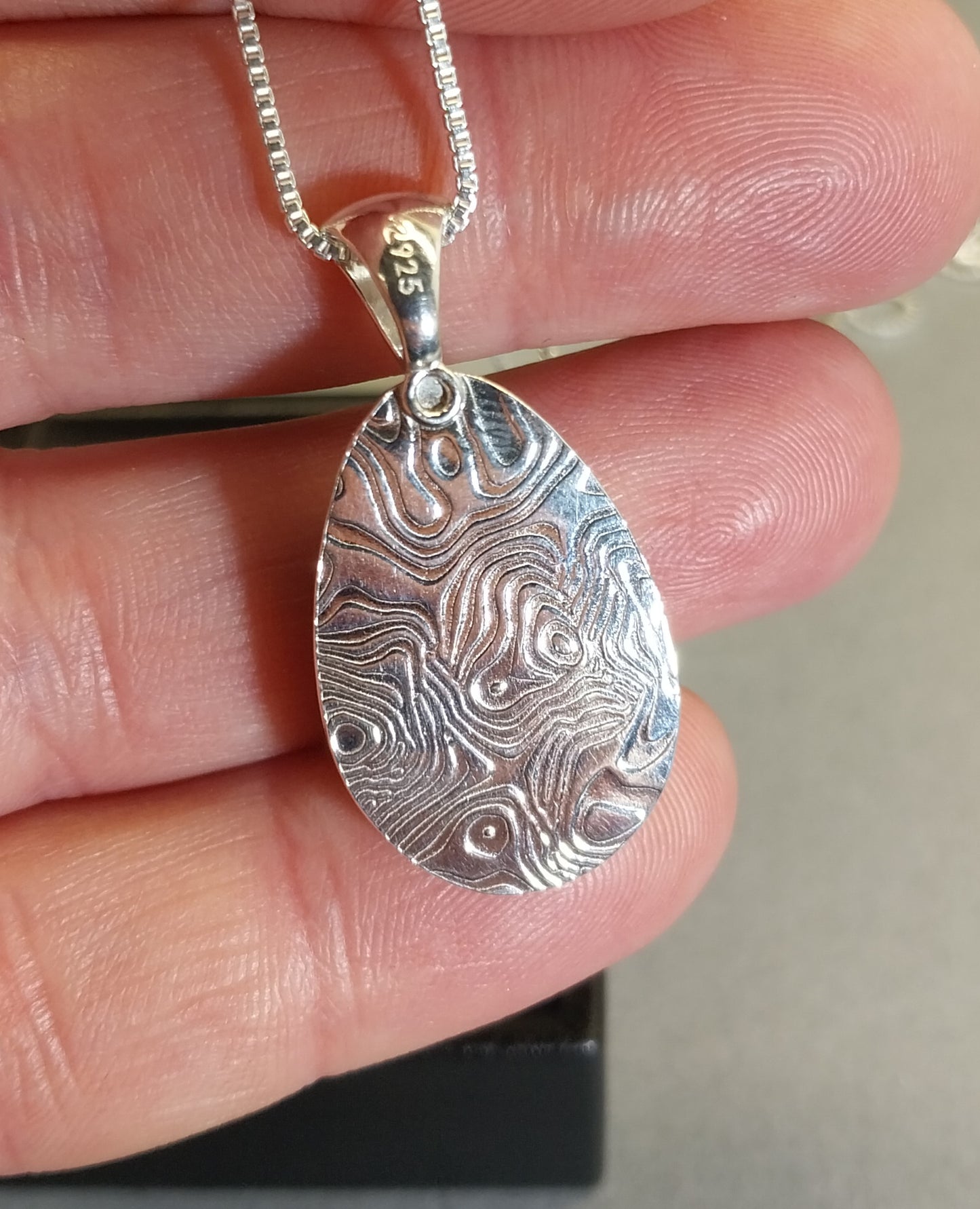 Lake Superior Agate Necklace Red Moss and White Banding in Sterling Silver