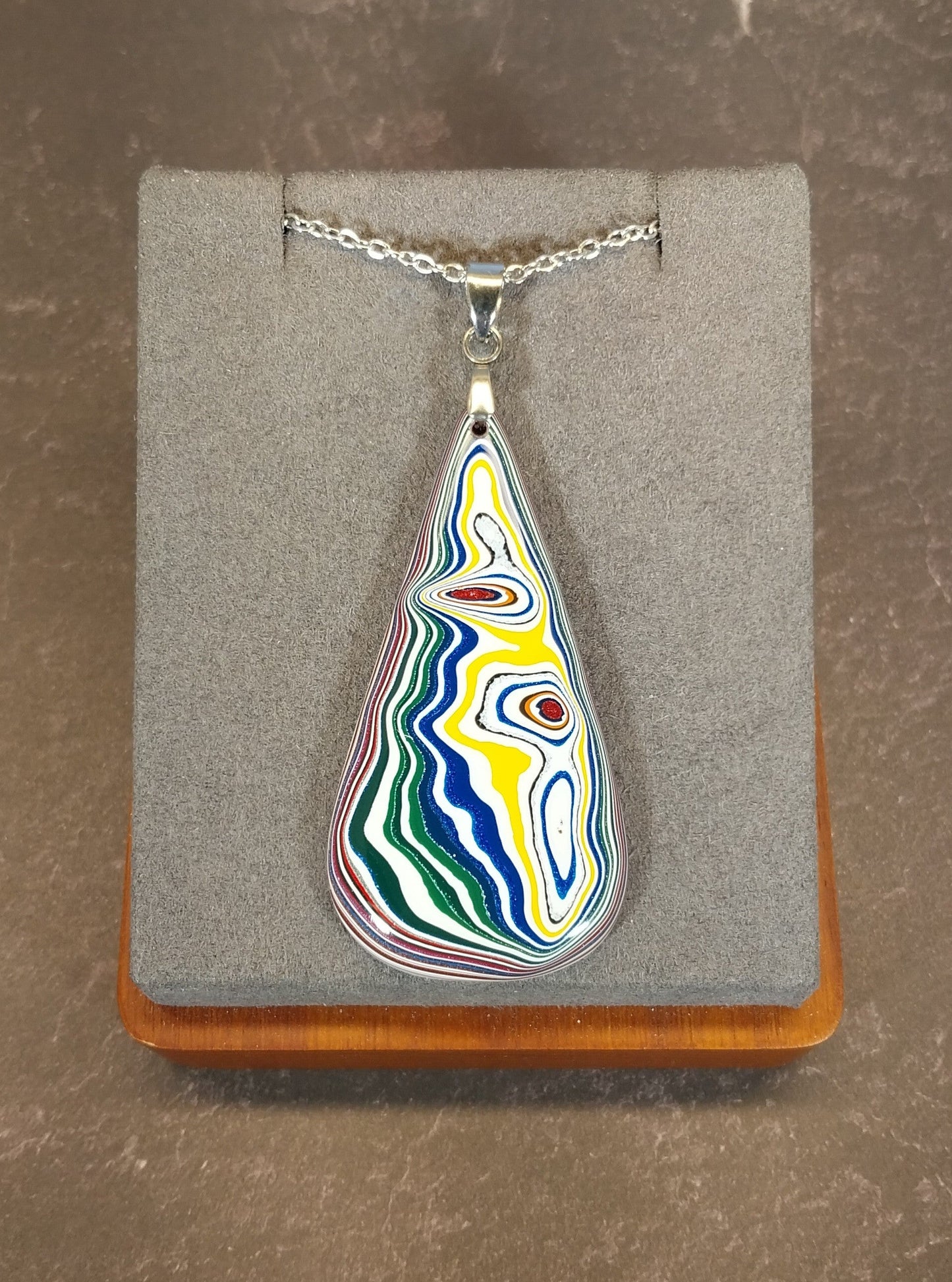 Handcrafted Fordite Necklace, Vintage Inspired Jewelry