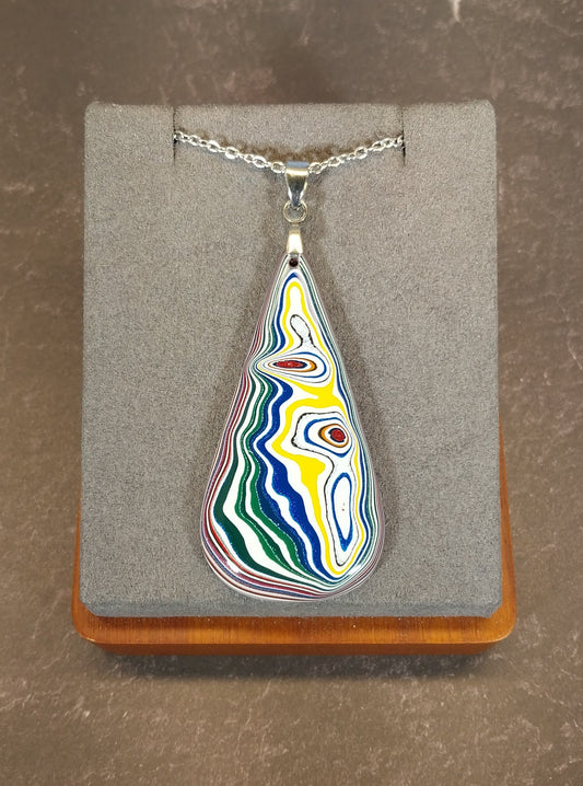 Handcrafted Fordite Necklace, Vintage Inspired Jewelry