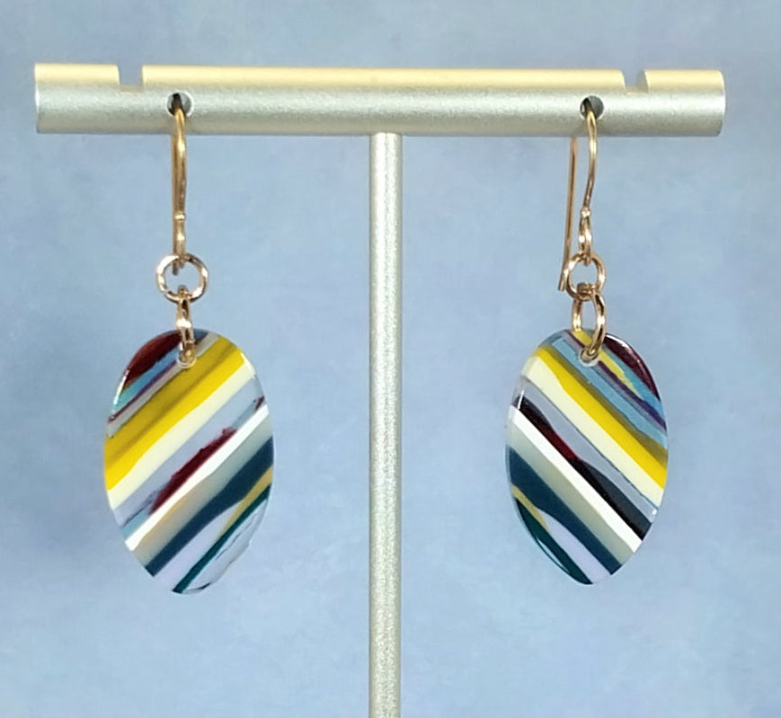 Surfite Earring, Rose Gold Filled Ear Wires, Recycled Surf Board Resin