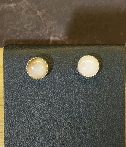 Lake Superior Agate Earrings, Solid Sterling Silver