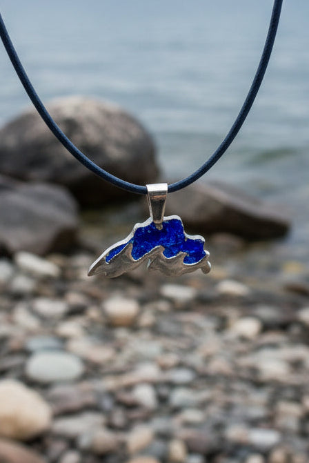 Lake Superior Necklace, Hand Cast Pewter, Unique Lake Superior Gift for Women or Men, W/O W215