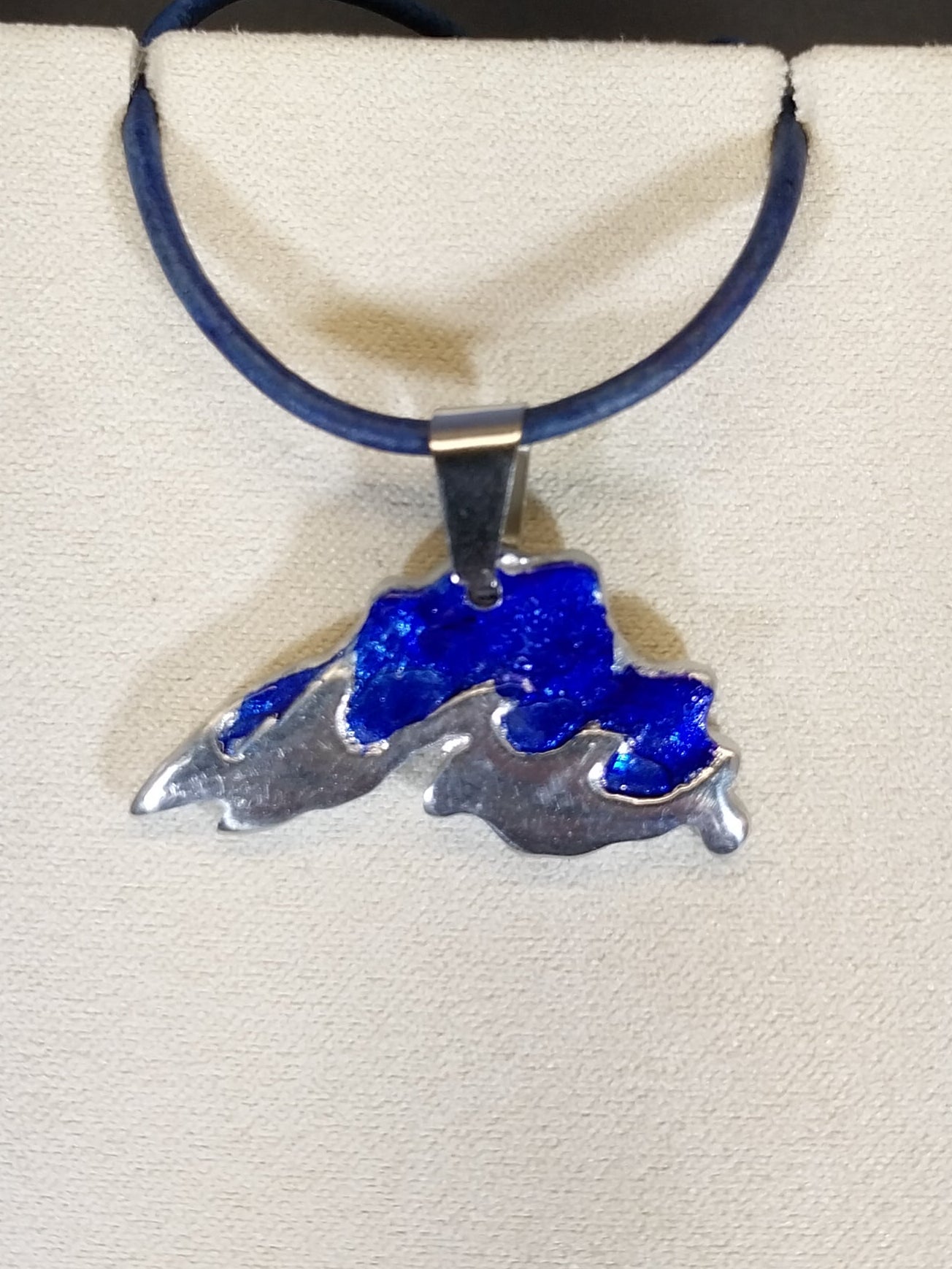 Lake Superior Necklace, Hand Cast Pewter, Unique Lake Superior Gift for Women or Men, W/O W215