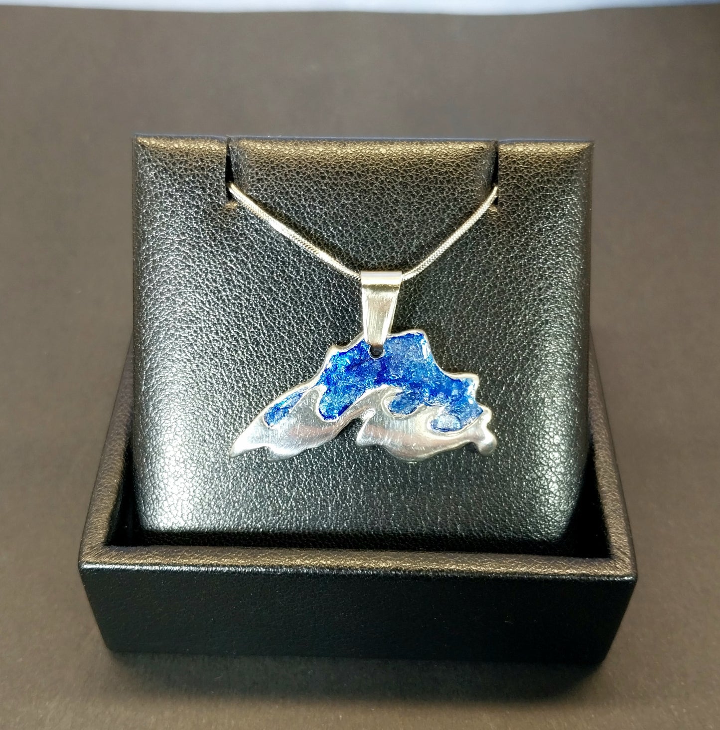 Lake Superior Necklace, Hand Cast Pewter, Unique Lake Superior Gift for Women or Men, W/O W215