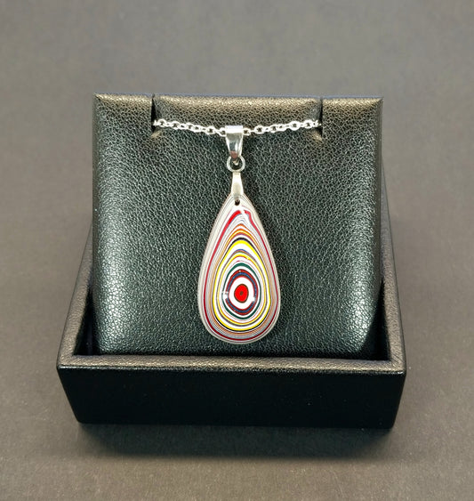 Fordite Necklace, Happy Agate Studio, USA Handmade, Recycled EB28
