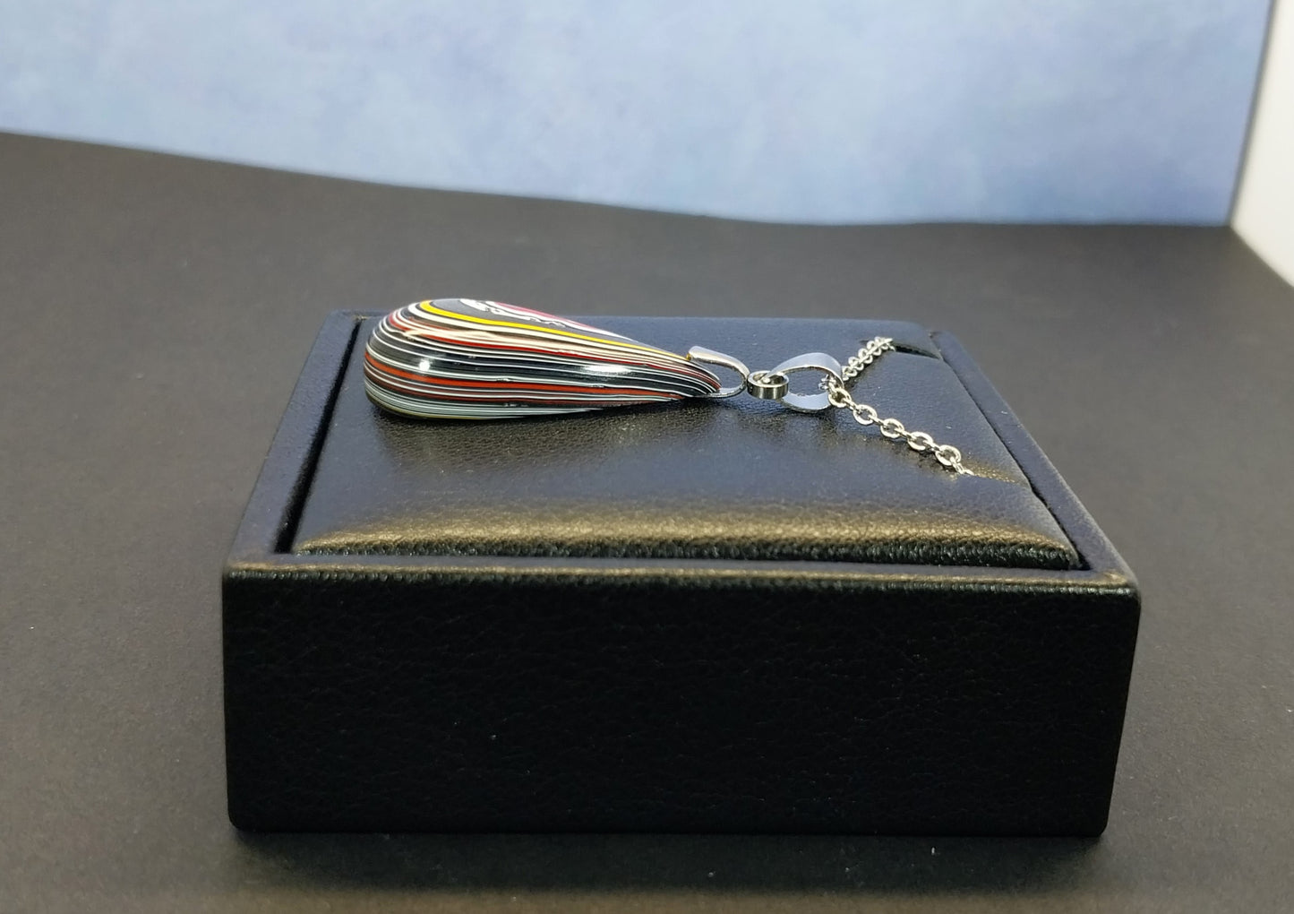 Fordite Necklace, Ohio Motor Agate, USA Veteran Handmade EB43