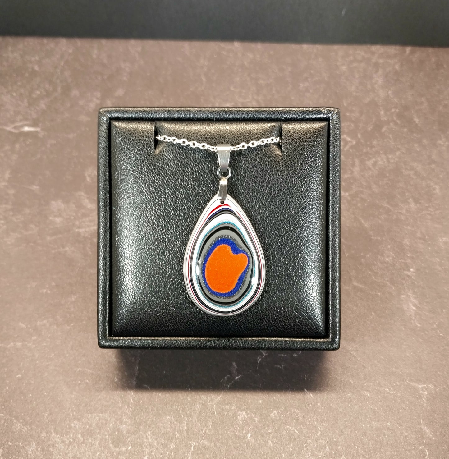 Ohio Fordite Necklace, Unique Shape, EB95