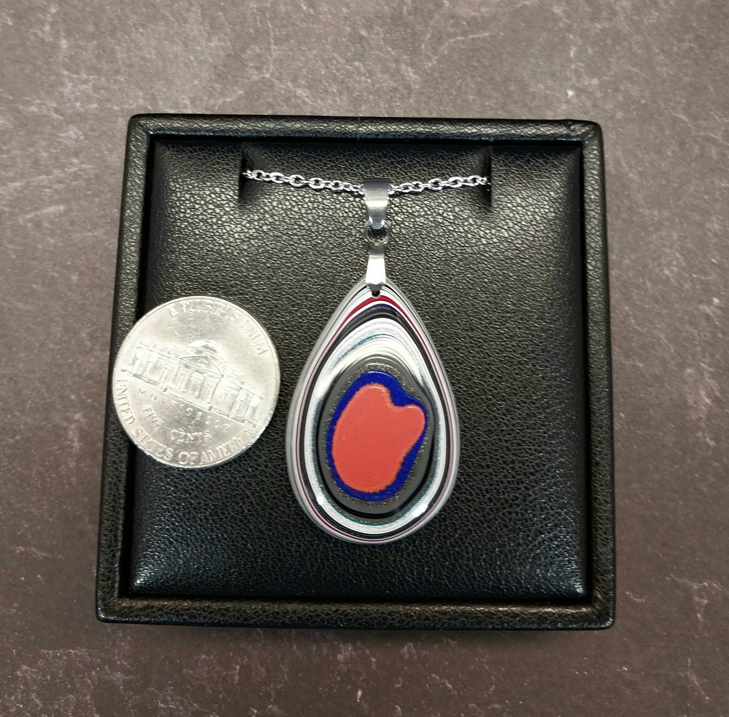 Ohio Fordite Necklace, Unique Shape, EB95