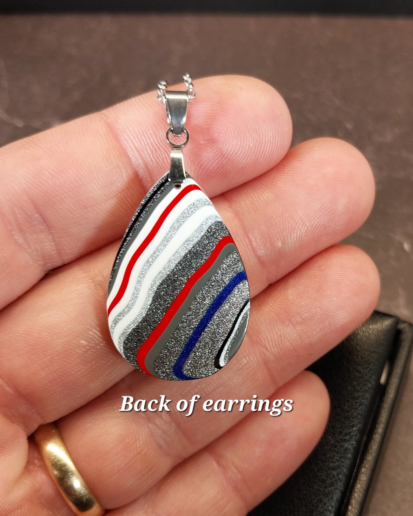 Ohio Fordite Necklace, Unique Shape, EB95