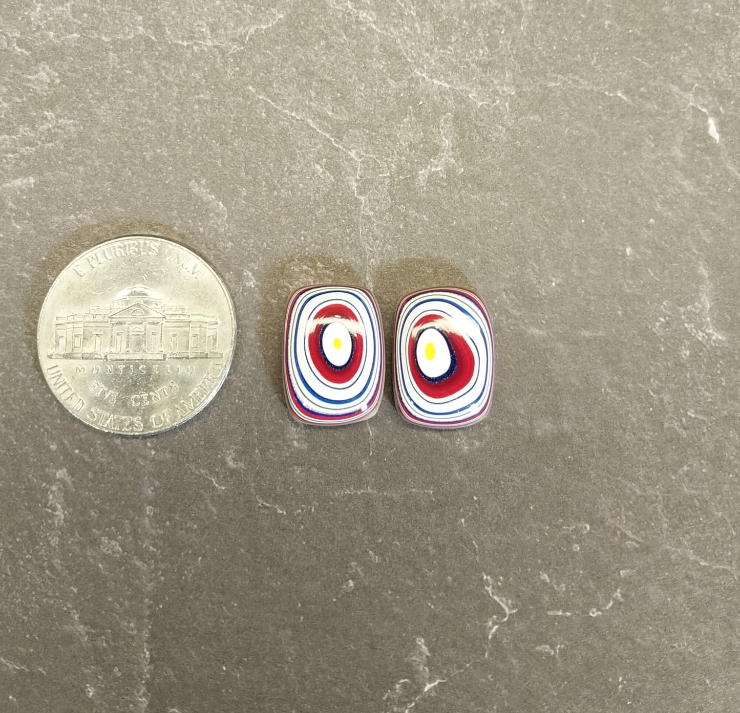 Fordite Cabochon Set, SMALL Rectangles For Earrings or Rings