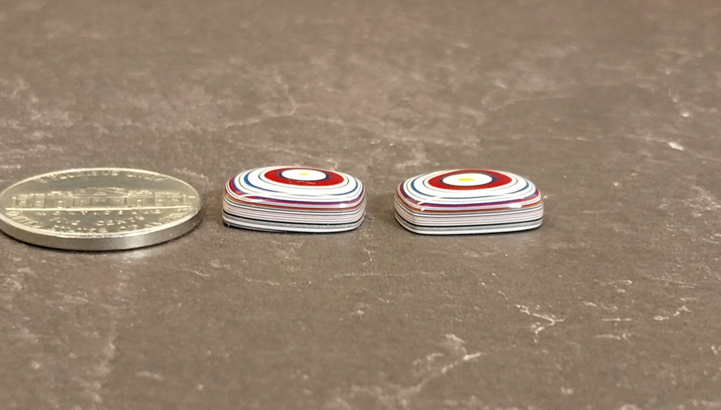 Fordite Cabochon Set, SMALL Rectangles For Earrings or Rings
