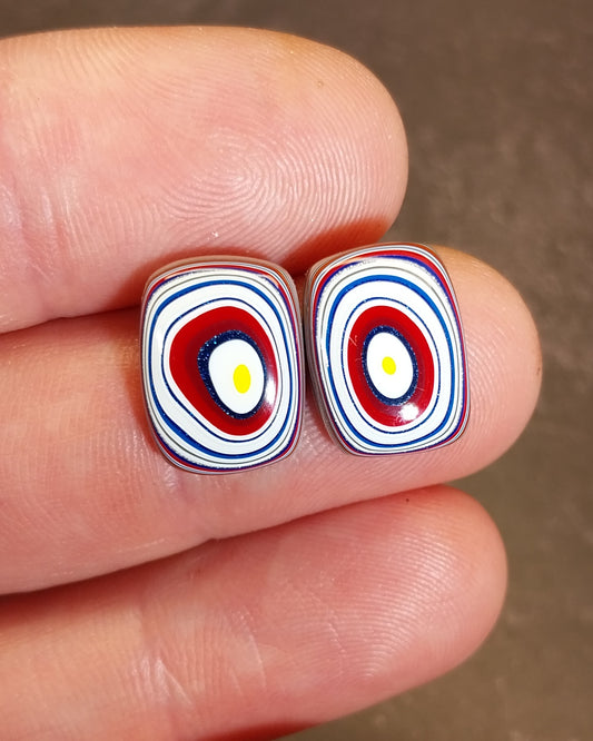 Fordite Cabochon Set, SMALL Rectangles For Earrings or Rings