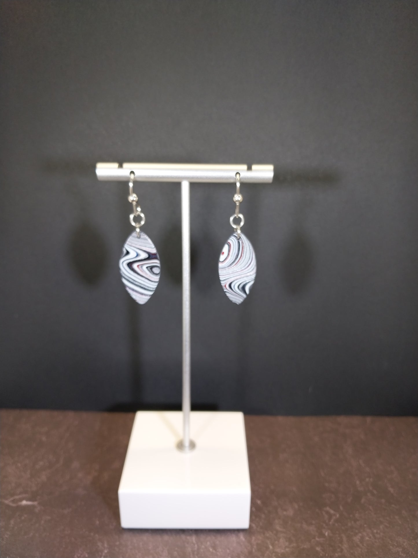 Fordite Earring Automotive Paint Jewelry and Sterling Silver