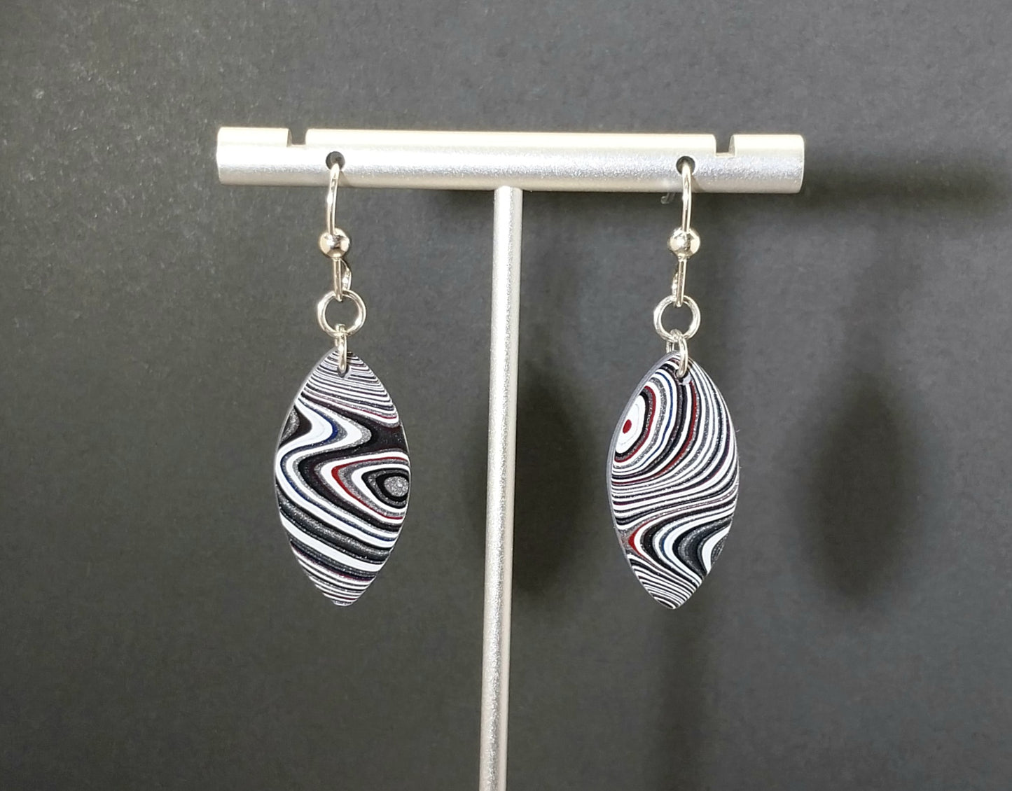 Fordite Earring Automotive Paint Jewelry and Sterling Silver