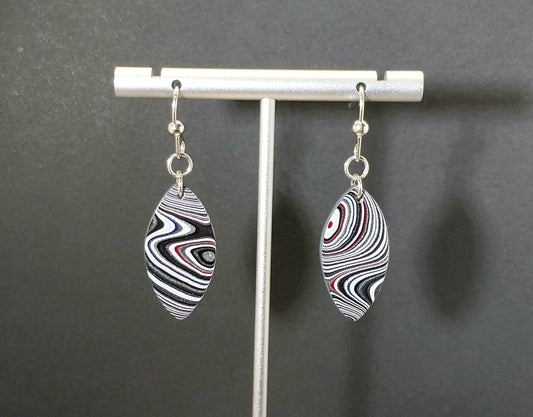 Fordite Earring Automotive Paint Jewelry and Sterling Silver