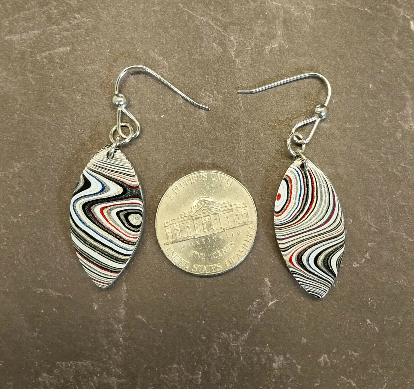 Fordite Earring Automotive Paint Jewelry and Sterling Silver