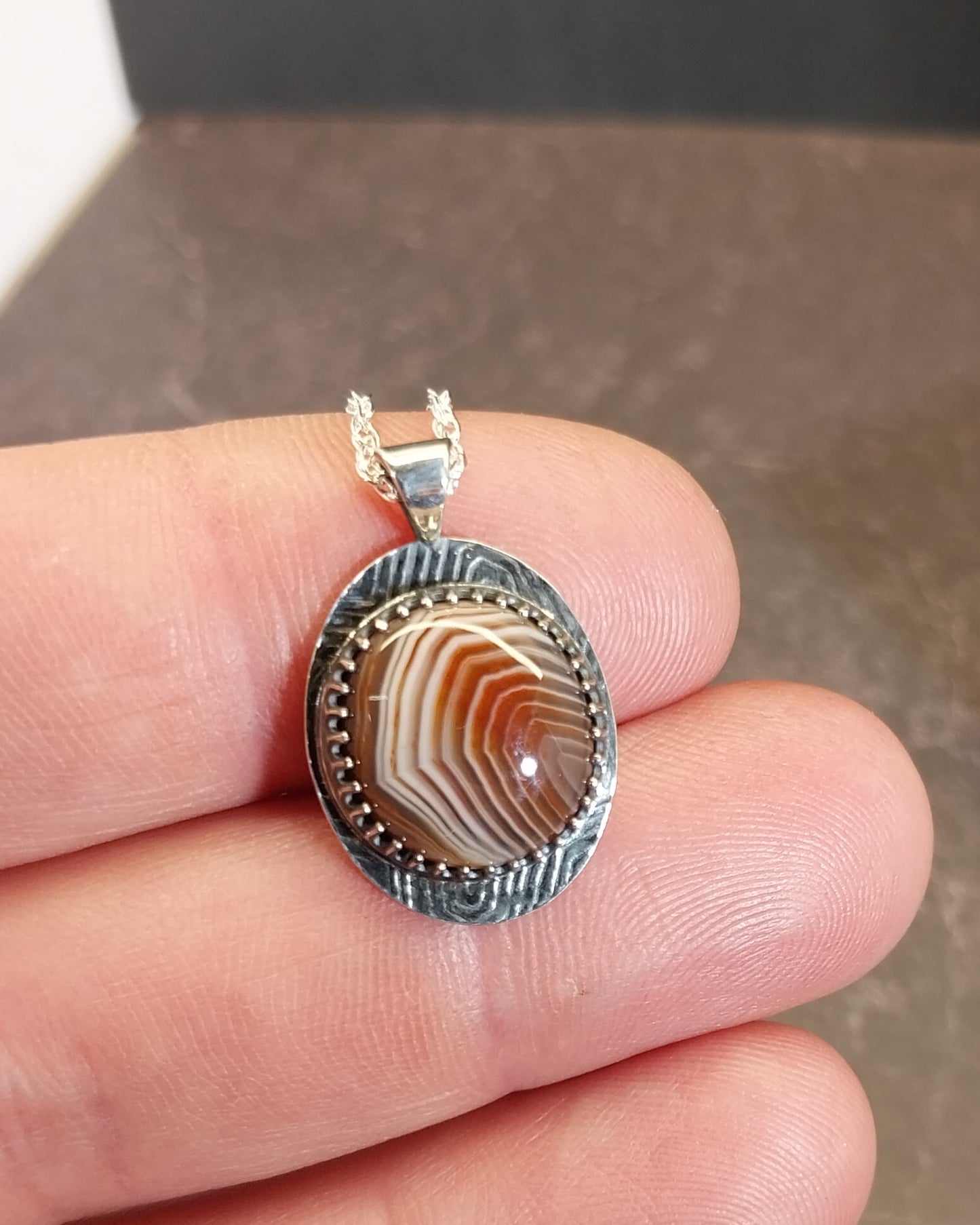 Lake Superior Agate, Classic Bander in Solid Sterling Silver